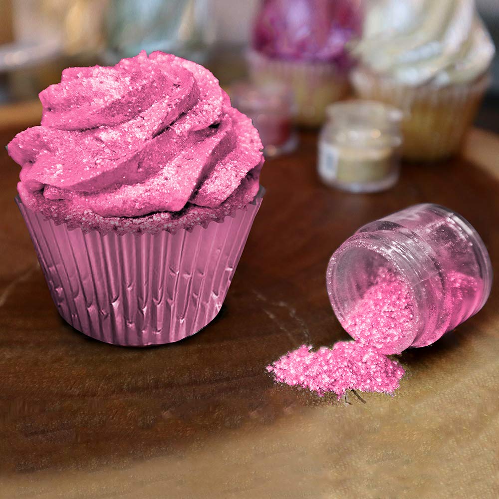 BAKELL Neon Pink Edible Glitter, 25 Grams | TINKER DUST Edible Glitter | KOSHER Certified | 100% Edible Glitter | Cakes, Cupcakes, Cake Pops, Drinks, Dessert Vegan Glitter & Dusts (25g, Neon Pink)