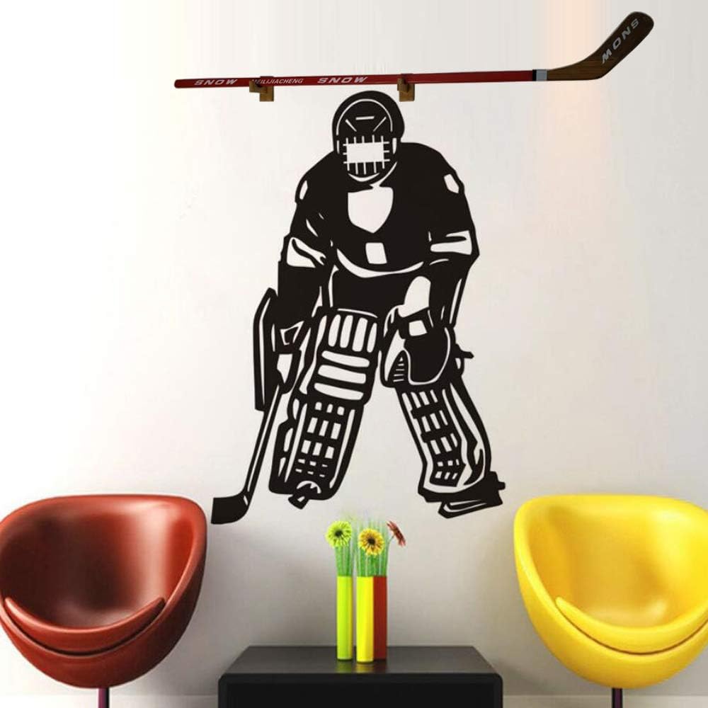 Bijun Hockey Stick Wall Mount, Hockey Puck Display Case, Horizontal Hockey Stick Hanger Holder, Hockey Stick Horizontal Rack
