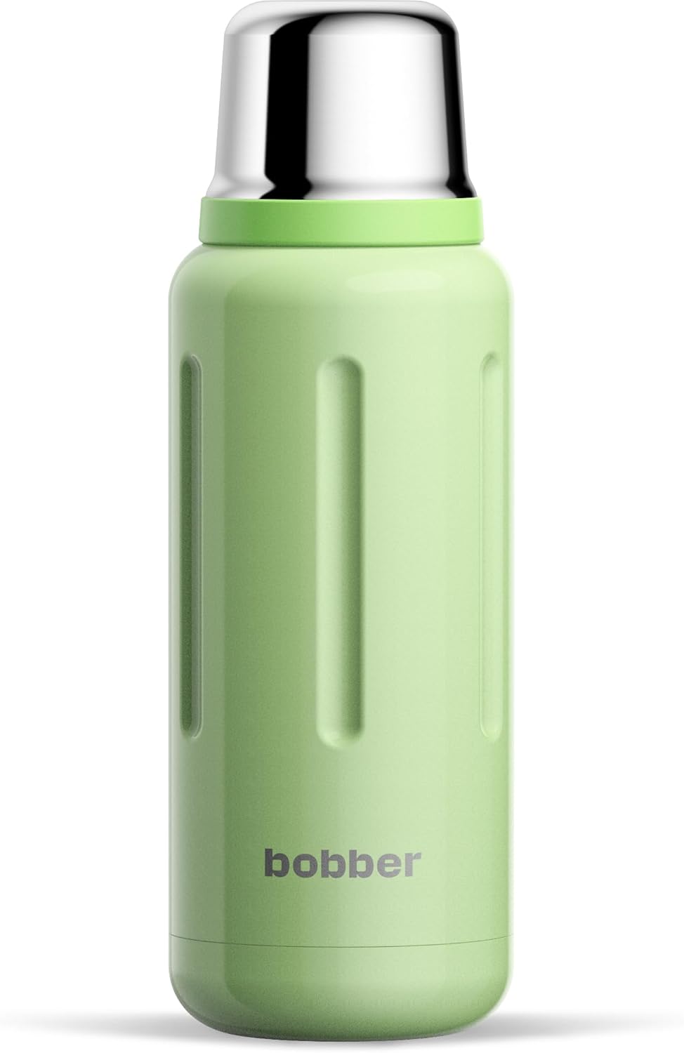 BOBBER 34 oz / 1 Liter Stainless Steel Travel Thermos for Hot and Cold Drinks – Dishwasher Safe Metal Water Bottle with Cup Lid – Keeps Hot for 48 Hours – BPA-Free, Vacuum Insulated (Mint Cooler)