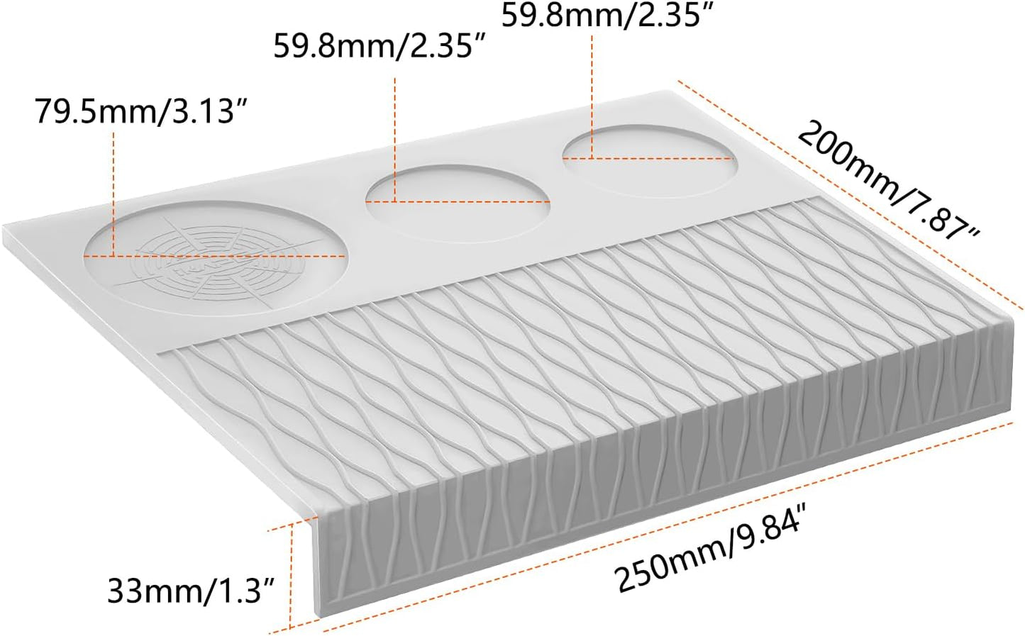 IKAPE Espresso Tamping Mat, Food Grade Silicone Coffee Tamper Mat, Portafilter Tamp Mat Espresso Accessory For Baristas, Waterproof Heat Resistant Tamping Pad Mat for Counter(White)