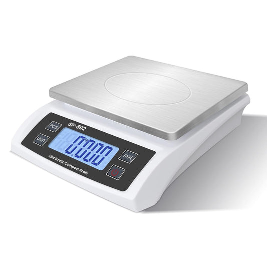 Digital Kitchen Scale 30kg/66lb Large Food Scale for Baking Cooking Stainless Bread Scale with LCD Display Counting Scales for Commercial(Color : Stainless White)