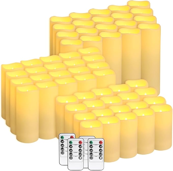 48-Pack LED Flameless Candles with Remote Control - Perfect for Home, Parties, and Special Occasions - Create a Magical Ambiance Effortlessly(Three Sizes)