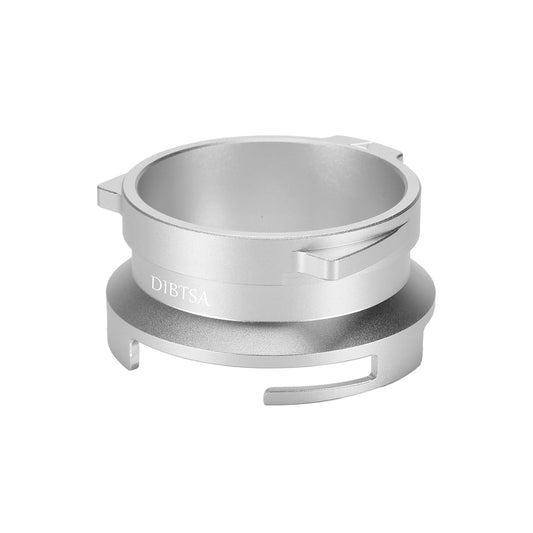DIBTSA Espresso Dosing Funnel Compatible with Barsetto, Calphalon Temp IQ 58mm Portafilter, Aluminum Alloy, Silver