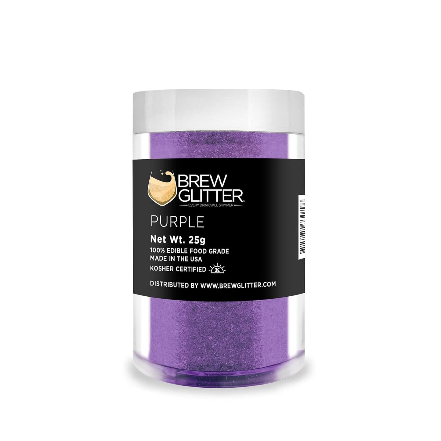 Purple BREW GLITTER Edible Glitter For Drinks, Cocktails, Beer, Garnish Glitter & Beverages | KOSHER & HALAL Certified | 100% Edible & Food Grade | Vegan, Gluten, Nut Free (25g, Purple)