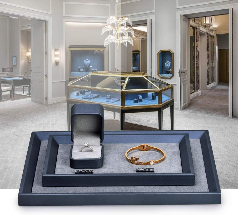 Oirlv Premium Leather Flat Jewelry Tray Jewelry Display Organizer,Valet Tray for Nightstand or Dresser Organizer(Small)