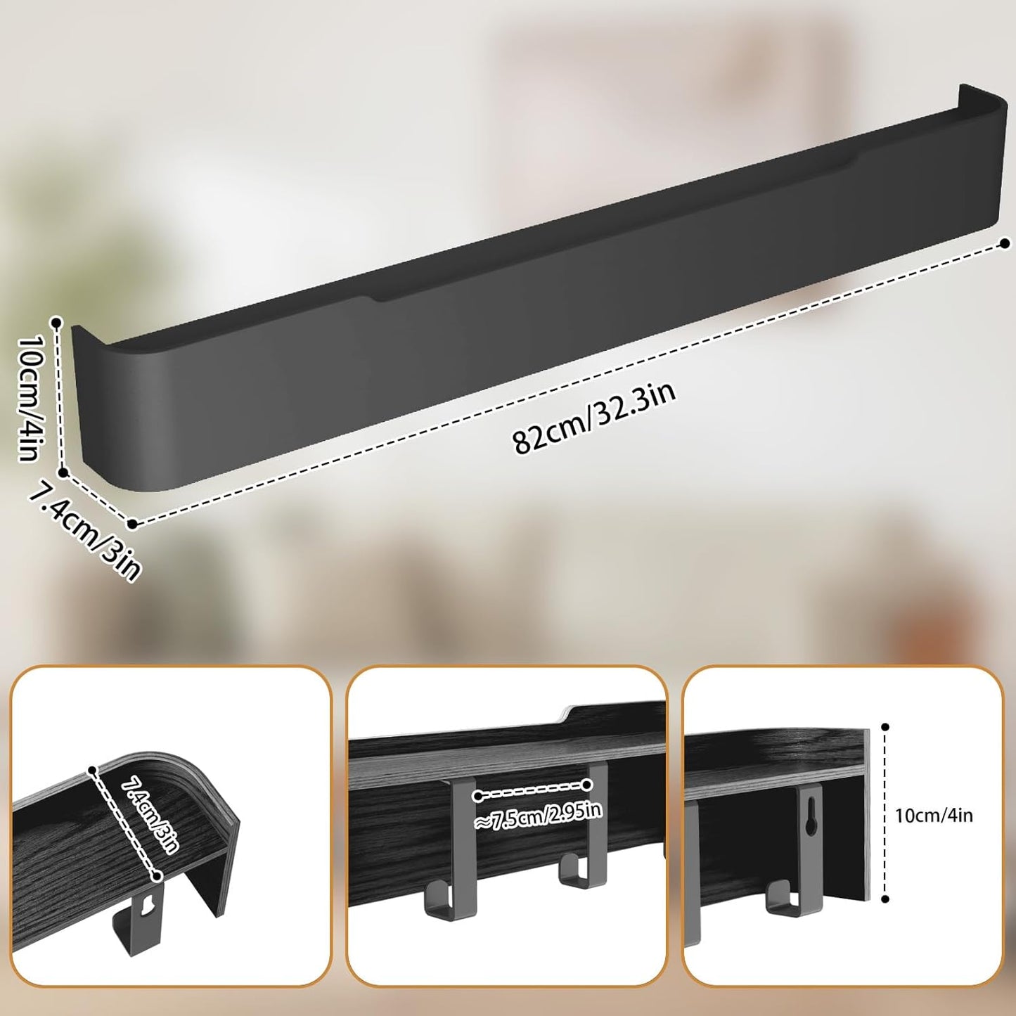 Coat Rack Wall Mount Entryway Organizer Modern Key Holder Wall Mount with Wooden Shelf Entryway Hooks for Bedroom Kitchen Hallway Bathroom for Hanging Coats Hats Bags Towels