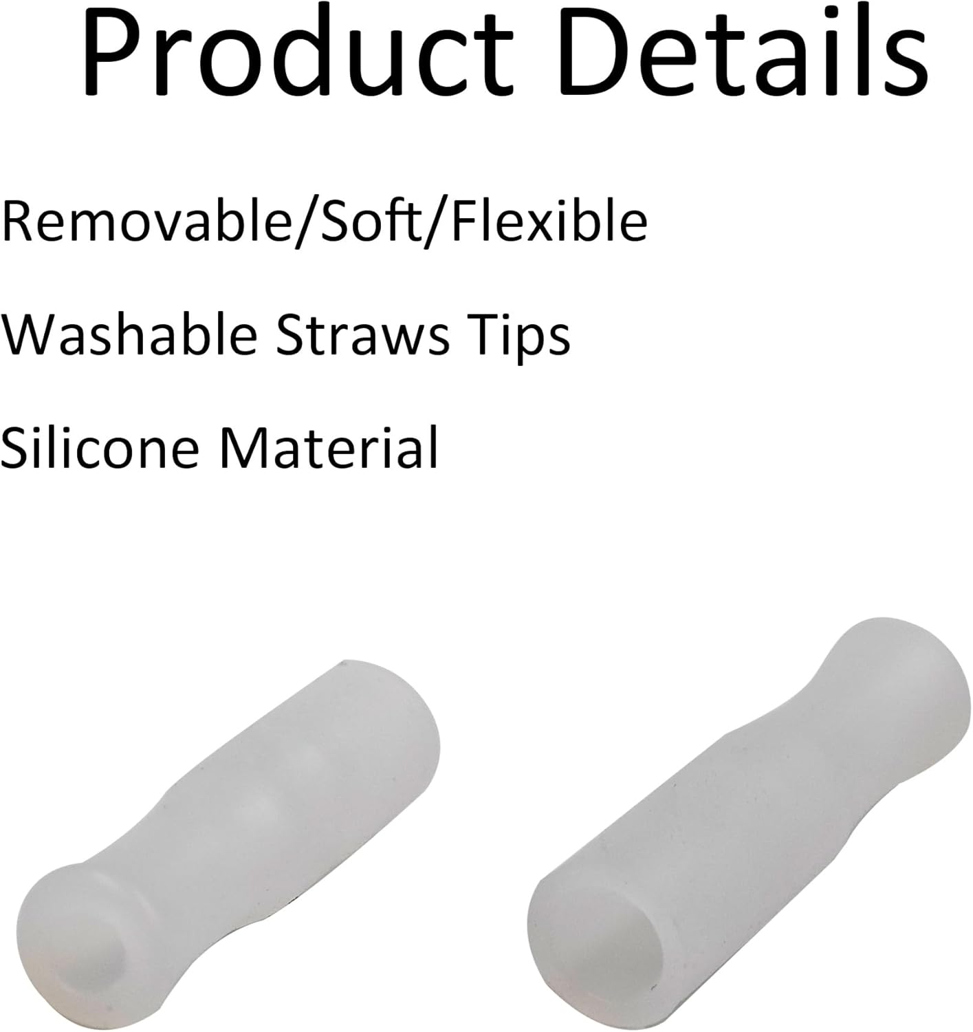 pson 8Pcs Silicone Straw Tips, Food Grade Reusable Anti-Scald/Cold Straw Covers Fit for 6mm Stainless Steel Straws(White)