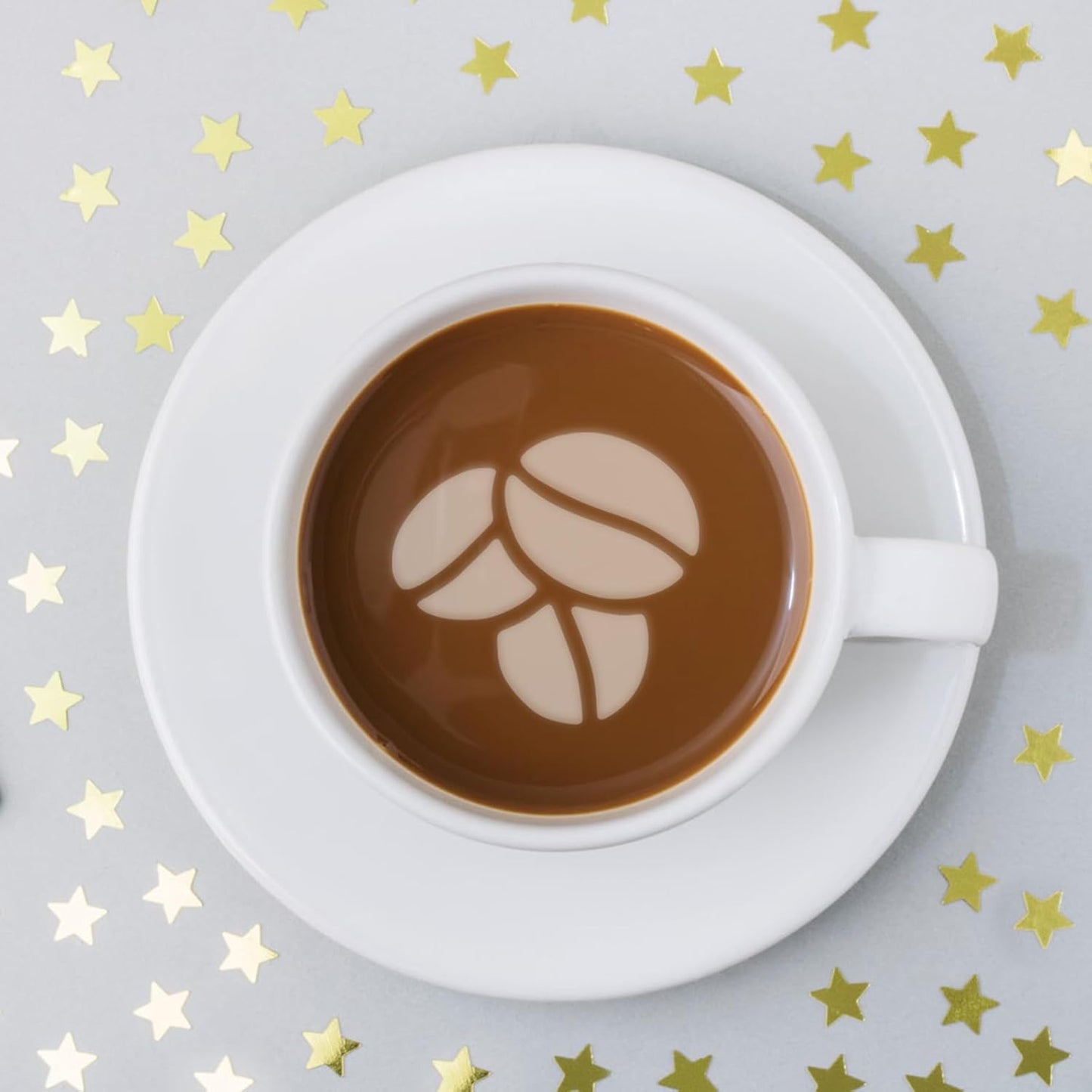 4pcs Coffee Decorating Stencils,Cake Stencil Templates Decoration Foam Templates for Coffee,Dessert,Cake, Chocolate in Wedding Party Dance Valentine's Day