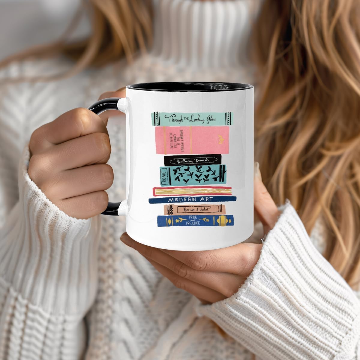 Book Lovers 11oz Coffee Mug - Bookish Gifts for Readers, Teachers, Librarians, Women, Best Friends - Christmas Reading Tumbler