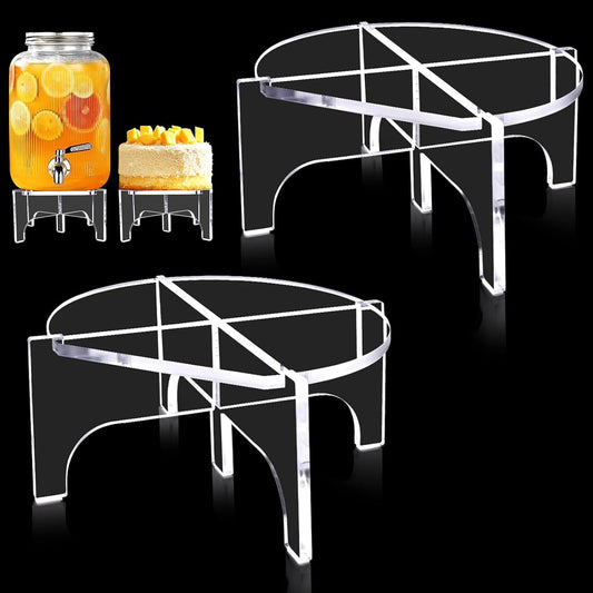2Pcs Glass Drink Dispenser Stand, Acrylic Stands,Fit Max 8.7 Inch Diameter of Beverage Dispenser Holder, Water Dispenser Stand for Parties and Events, Plant Stands, Cake Stand