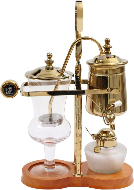 LYNICESHOP Belgian Coffee Pot, Gold Belgium Royal Family Balance Syphon Coffee Tea Pot Maker Coffee Machine Set Belgium Luxury Royal Family Balance Syphon Siphon Coffee Maker