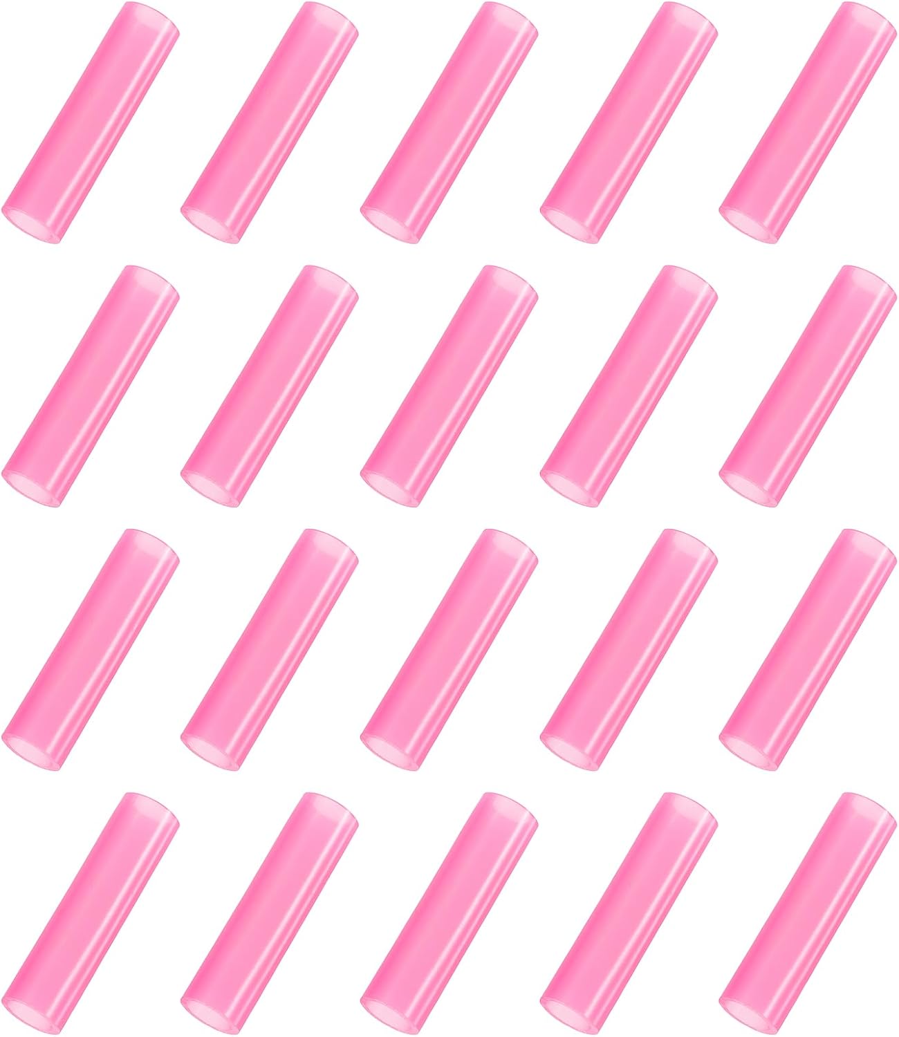 uxcell 20Pcs Silicone Straw Tips, Metal Straw Covers, Soft Reusable Straws Tips Fit for 8mm/0.31" OD Stainless Steel Straws (Pink)