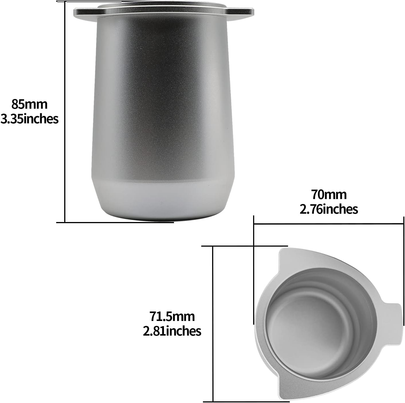 Portafilter Dosing Cup Espresso Coffee Accessrioes Compatible with 54mm Breville Portafilter and All 54mm Size Matte Silver