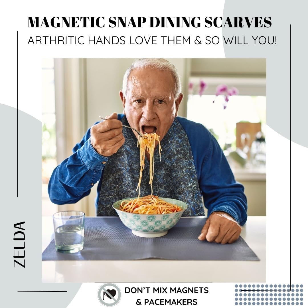 Adult Bib Scarf - Dignified Alternative to Bibs | Washable and Reusable Clothing Protectors for Eating