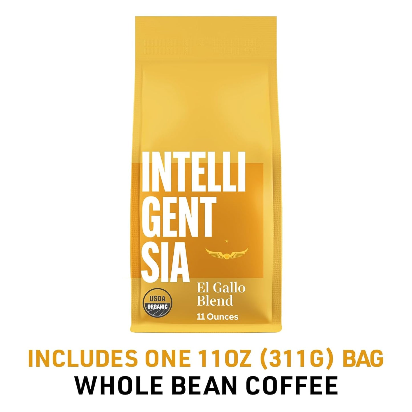 Intelligentsia Coffee, USDA Organic Light Roast Whole Bean Coffee - El Gallo Blend 11 Ounce Bag