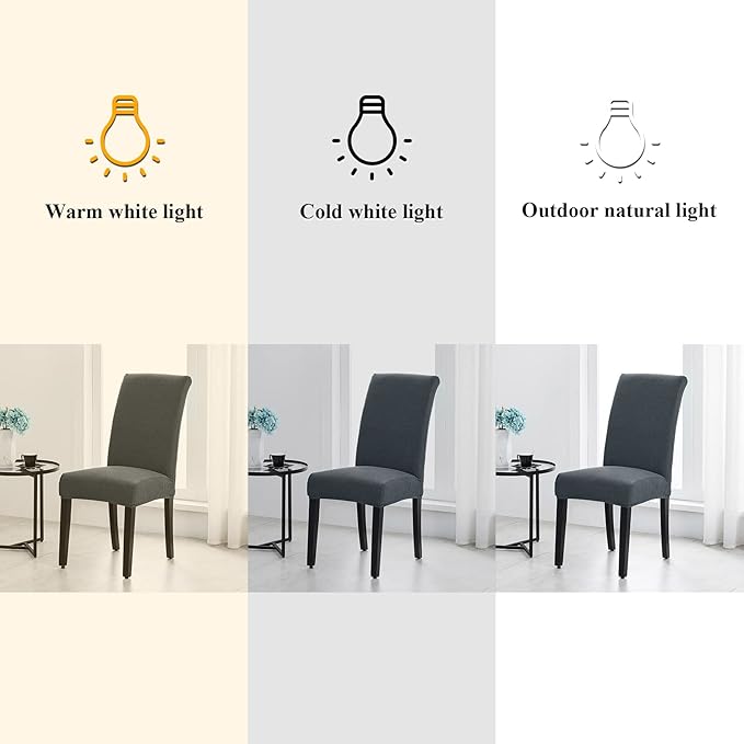 Joccun Chair Covers for Dining Room Set of 4, Dining Chair Slipcovers Stretch Dining Room Chair Covers Seat Protector,Washable Parsons Chair Cover for Home,Hotel,Banquet(Gray,4 Pack)