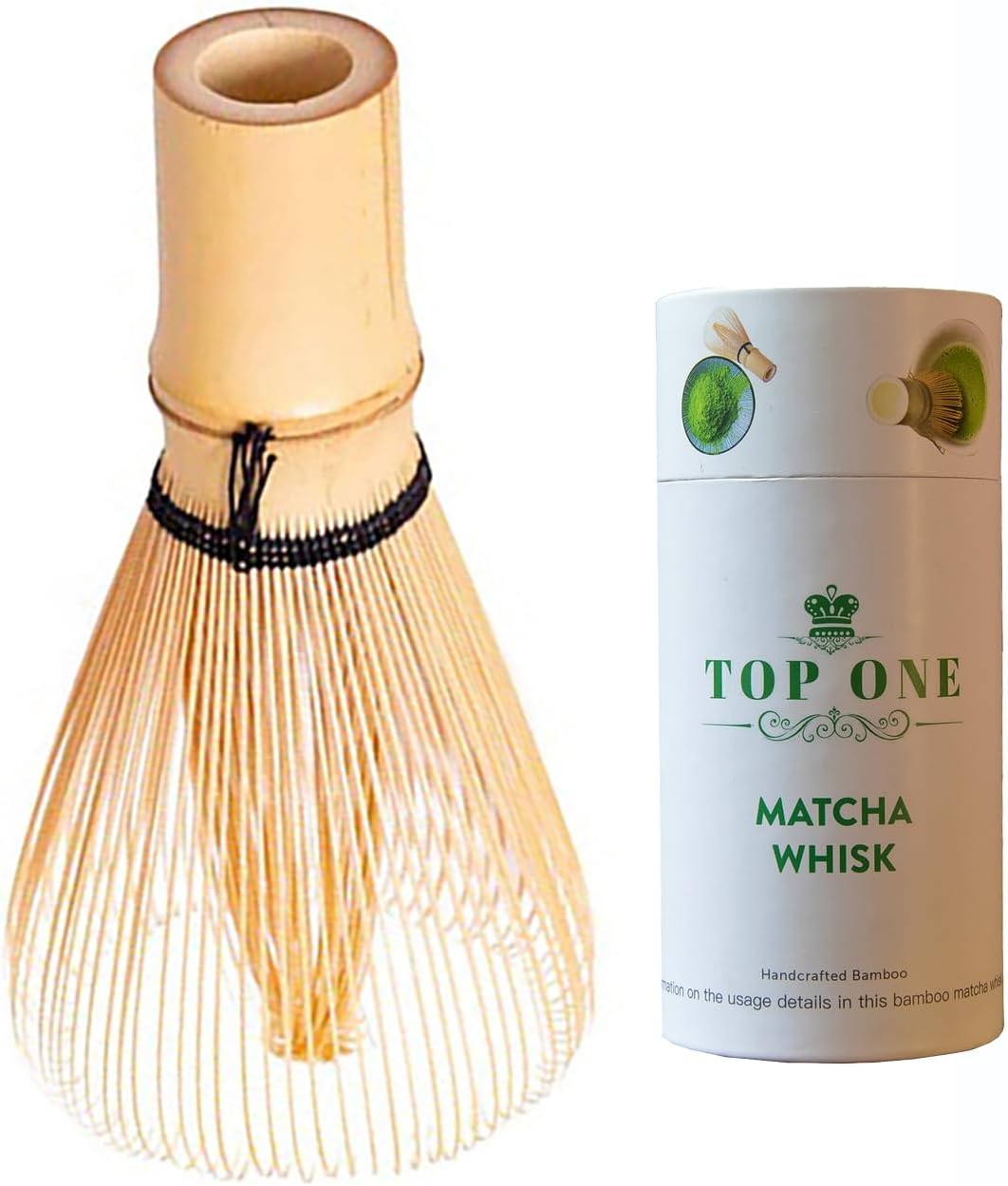 ARTDOU Golden Bamboo Matcha Whisk Japanese Chasen – Traditional Green Tea Powder Stirrer for Preparing，Matcha Latte,Iced Matcha 茶せん 100本立