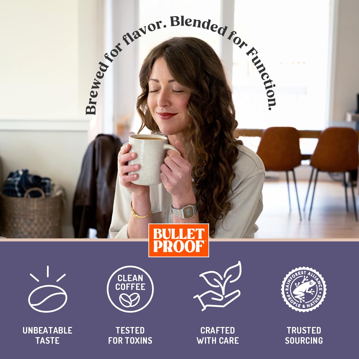 Bulletproof The Enlightener Ground Coffee, 10 Ounces, Medium-Dark Roast Enhanced Coffee with L-Theanine, Panax Ginseng and Gingko Biloba, Supports Mental Clarity, Focus, and Memory