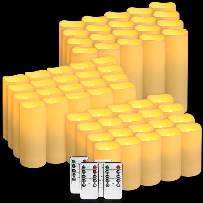 48-Pack LED Flameless Candles with Remote Control - Perfect for Home, Parties, and Special Occasions - Create a Magical Ambiance Effortlessly(Three Sizes)