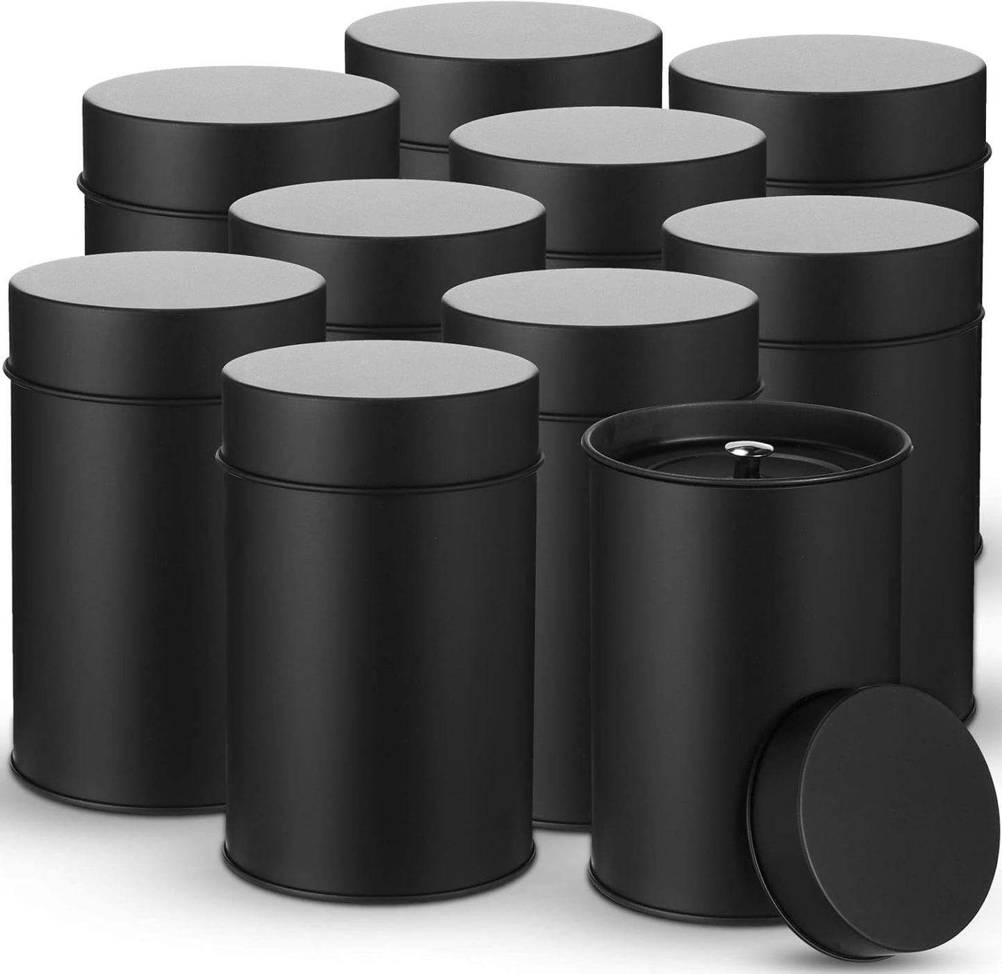 Zopeal 6 Pack Metal Tea Tin Canister with Airtight Double Lids 16 oz Round Tin Can with Lid Double Sealed Small Kitchen Container for Loose Tea Storage Coffee Sugar Candy Herbs and Spices