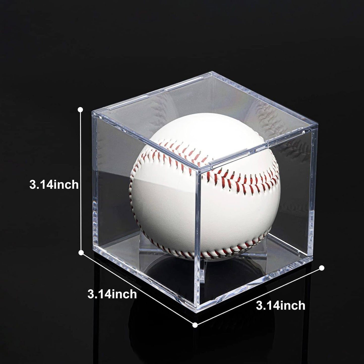 8 Pack Baseball Display Cases - UV Protected Acrylic Square Baseball Holder, Official Size Baseball Display Boxes, Clear Display Cube Baseball Memorabilia Showcase Autographed Ball Protector