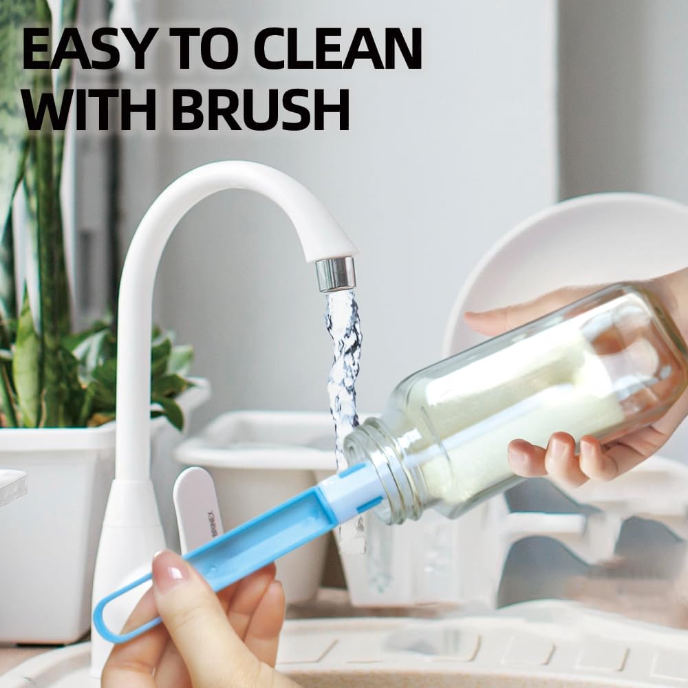 ZZT 9 Pack 8 oz Glass Juice Bottles, 250 ml Glass Reusable Water Bottles with Lids, Water Drinking Jars with Labels and Brush,Water Drinking Jars for Milk,Juicing,Beverage Glassware