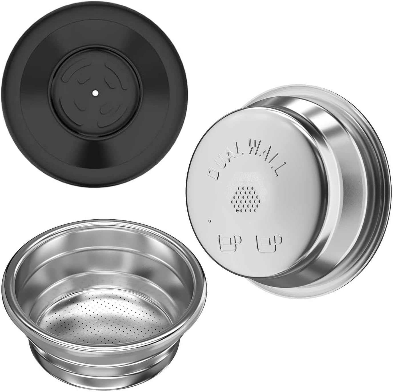 Two Cup Dual Wall Filter, Precision 18-22g Single-Hole Double Shot Basket[1 Pack] – Italian Craftsmanship & Centered Flow – Fits 54mm Breville/Sage: Bambino, Bambino Plus, Barista Express