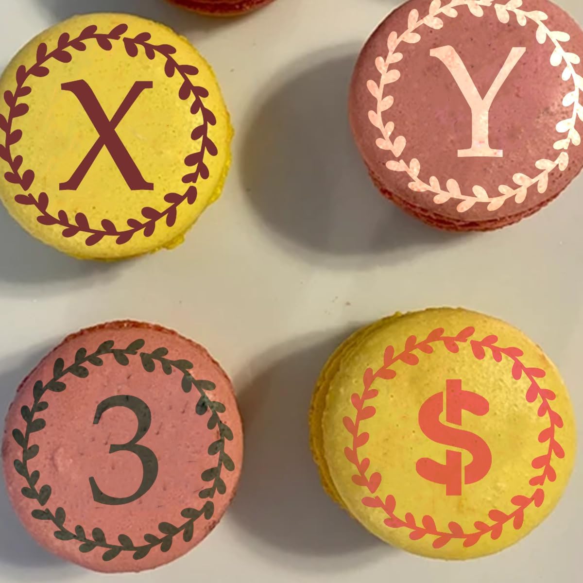 Letter Stencils for Coffee Cookie Decorating - 42 Pack Alphabet Letter and Number Stencil Templates for Cakes Cookies Airbrush, Reusable Stencils for Wood Crafts Painting & Coffee Cookie Baking