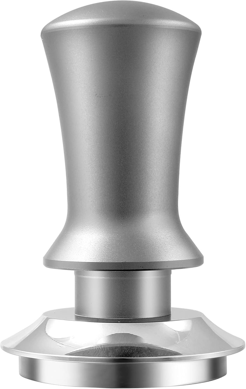 K COOL Espresso Hand Tamper, Premium Barista Coffee Tamper with Calibrated Spring, 100% Flat Stainless Steel Base Tamper for Breville Series 54mm Portafilter Basket (53mm, Silver)