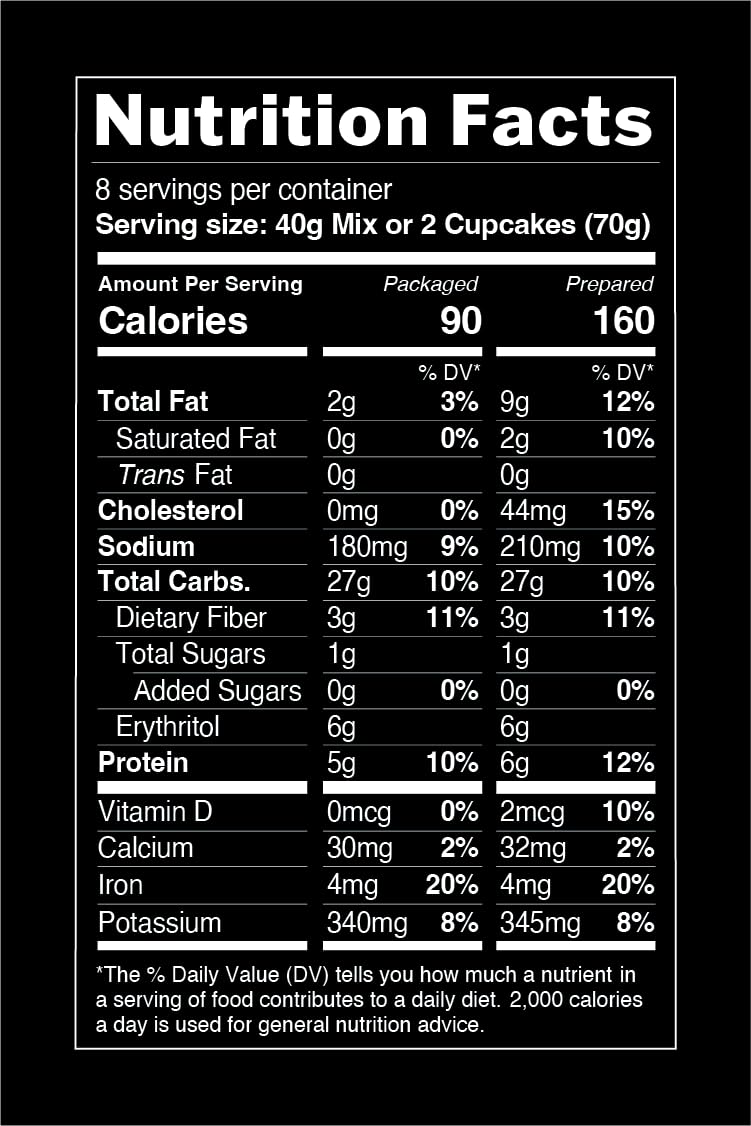 TruEats Cupcake & Cake Mix - French Vanilla: Low Glycemic, Protein & Fiber Rich, Gluten & Grain Free, Diabetic Friendly, Vegan Friendly, Dairy Free, Plant Based, Sweetened with Monk Fruit Sweetener