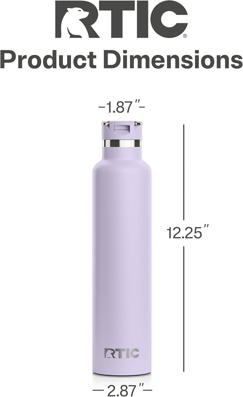 RTIC 26oz Journey Bottle Metal Stainless Steel Vacuum Insulated, BPA Free, Reusable, for Water, Hot and Cold Drinks, Travel, Sports, Camping, Dusty Lilac