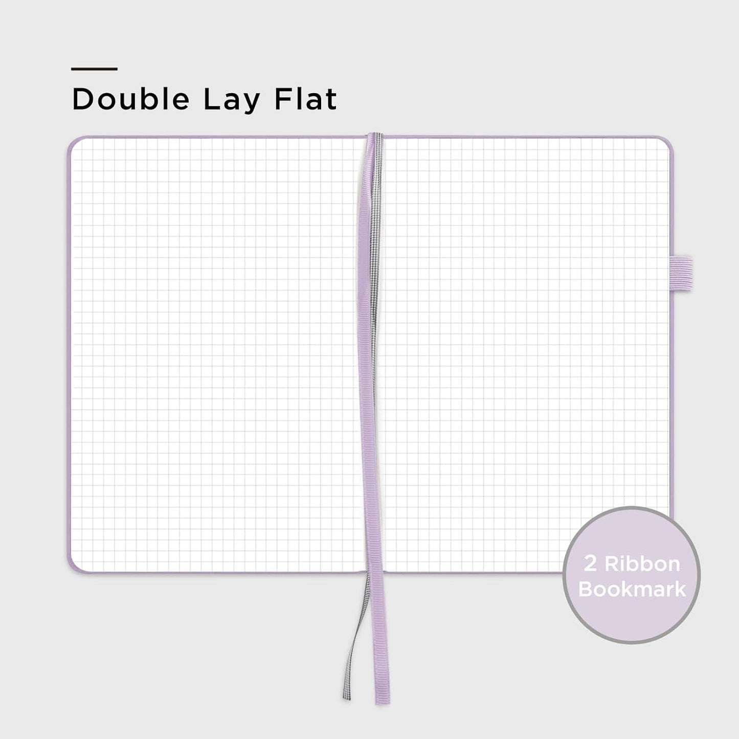 &And Per Se Graph Journal Notebook, 160 Pages, 5.7 x 8 inches College Ruled Thick Paper Notebook Journals for Writing, Grid Hardcover Notebook(1 Pack, Lavender)
