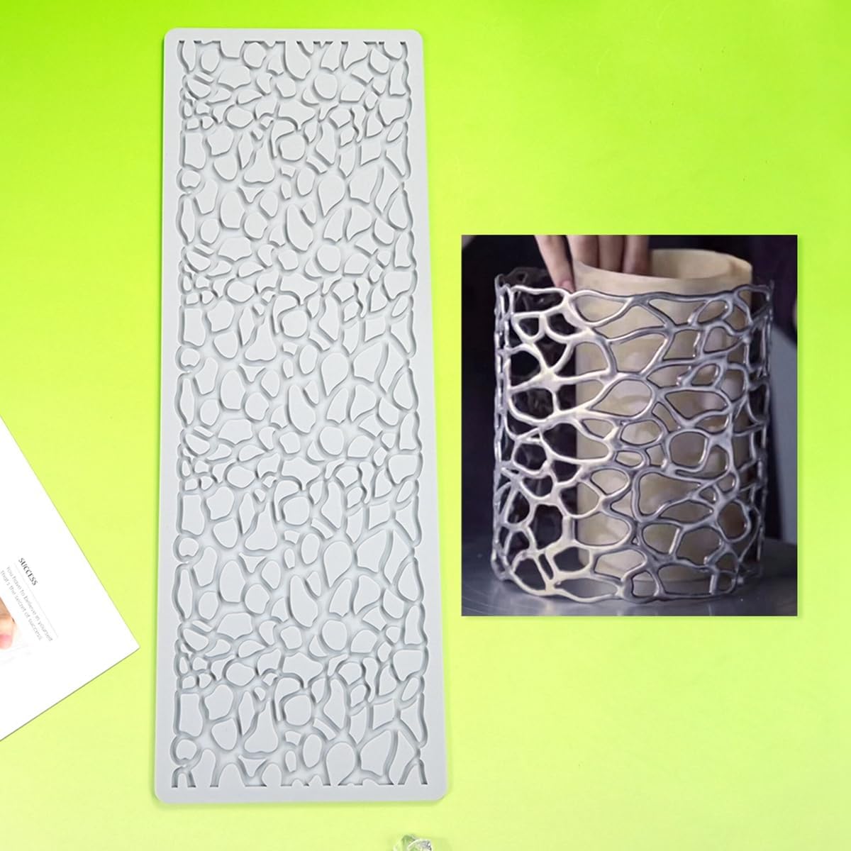 TUKE Hollow Out Irregular Pattern Lace Cake Border Cake Decorating Tool Fondant Mould Mat DIY Silicone Sugar Craft Cake Lace Mold (I_ Irregular)