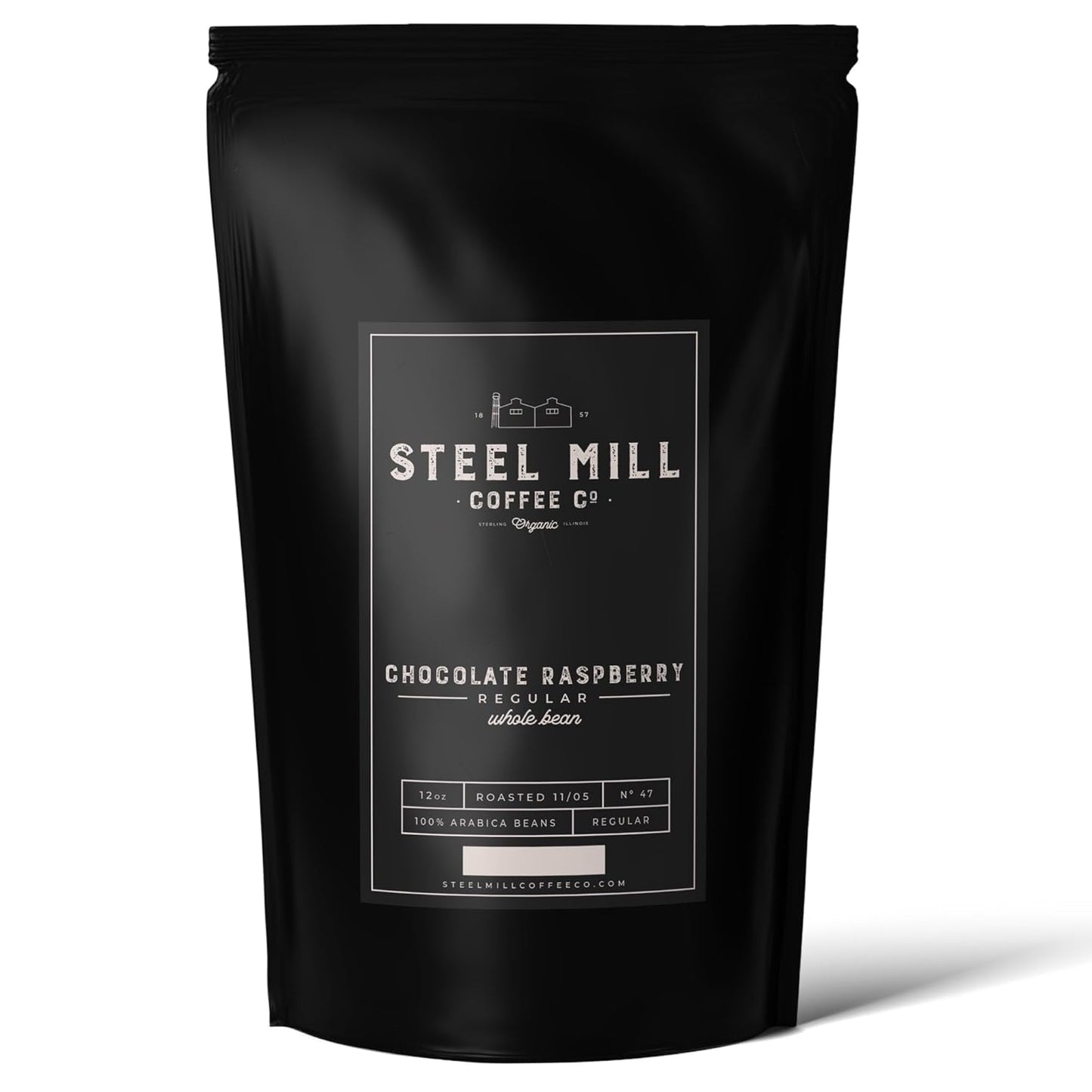 Steel Mill Coffee Co. - White Chocolate Raspberry Truffle Flavored Coffee - Ground - Regular - Medium Roast - 100% Arabica Beans - Vegan - Gluten-Free - Sugar-Free - 2lb Bag