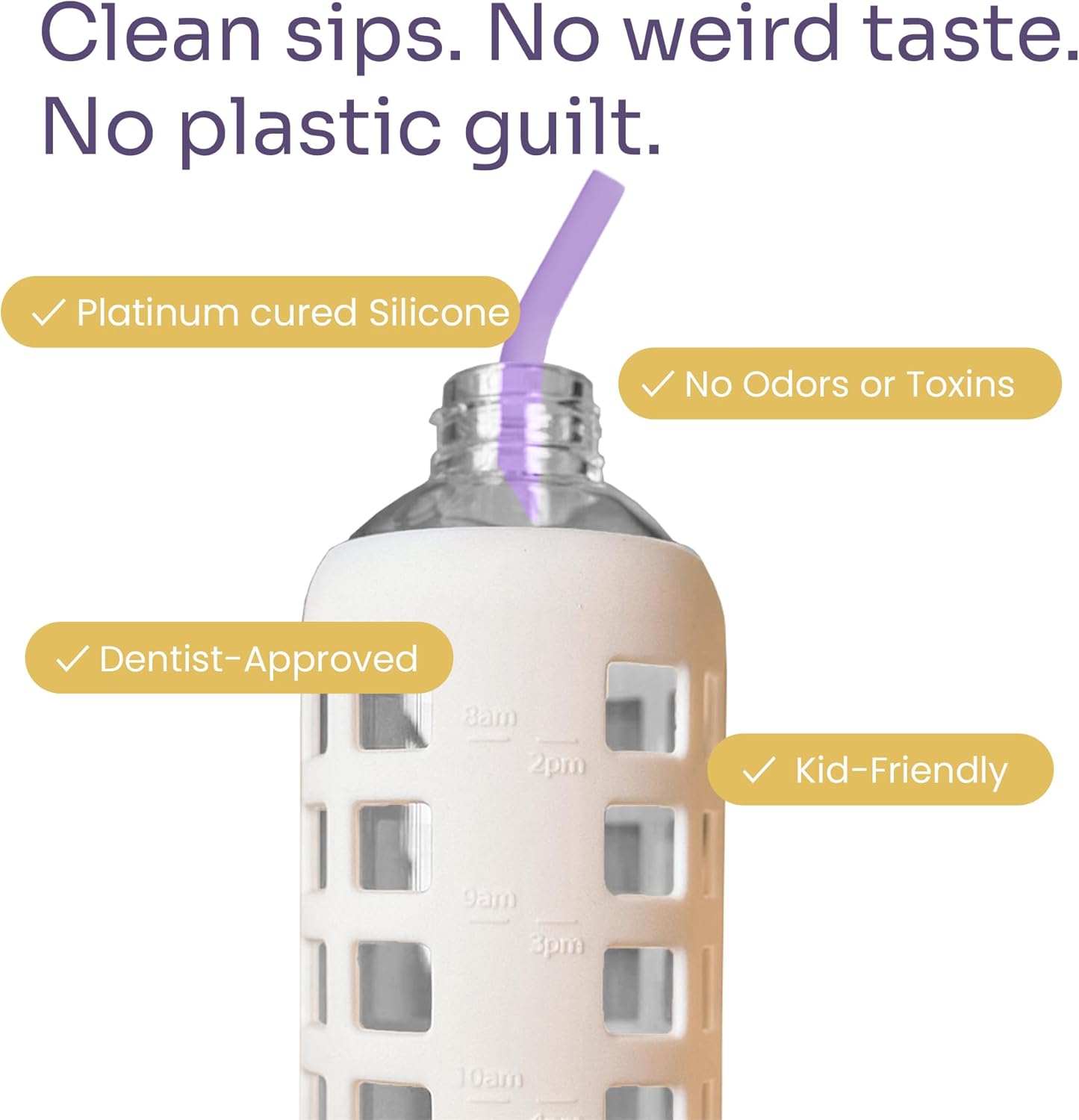 purifyou 14.5" Stainless Steel Straws with Pastel Colored Silicone Tips, Extra Long & Wide Reusable Metal Straws for Tumblers, Smoothies (Set of 5 with Brush)