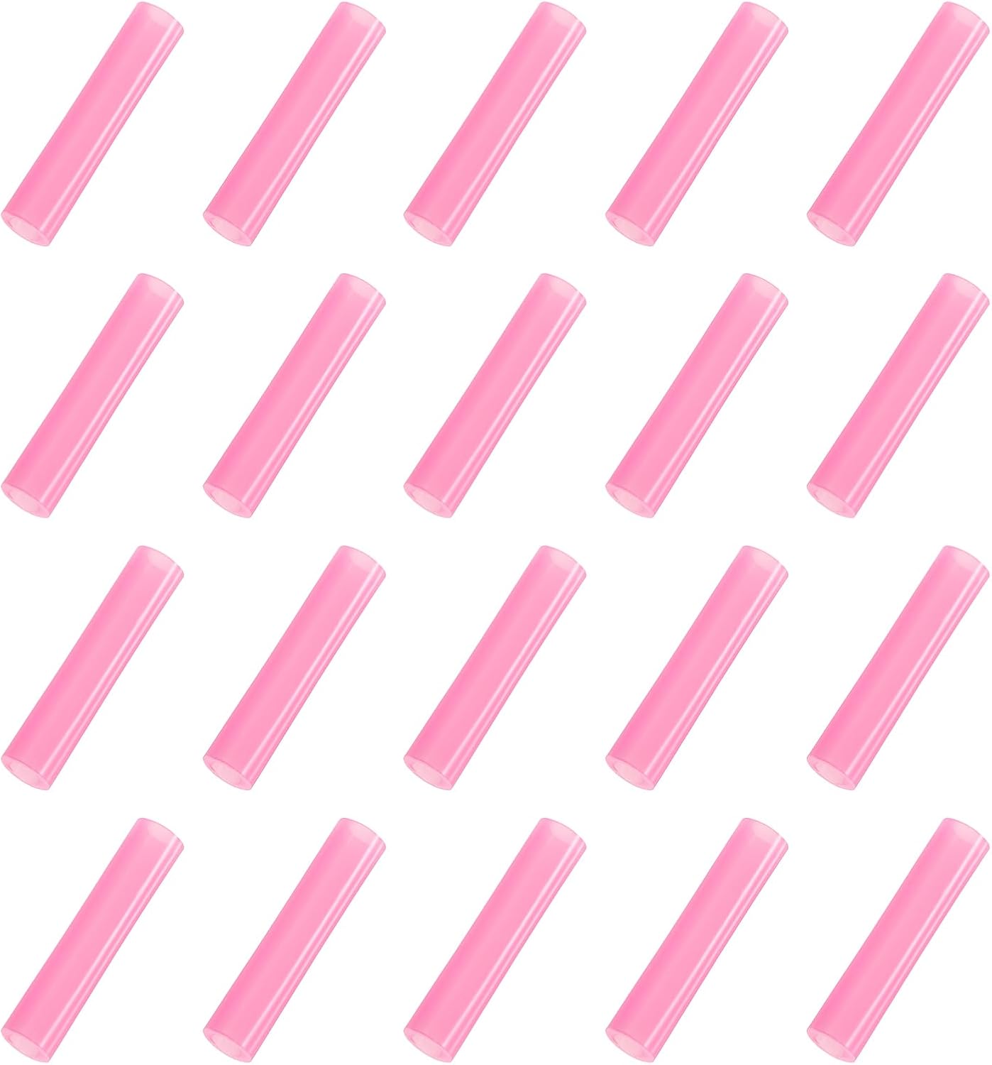 uxcell 20Pcs Silicone Straw Tips, Metal Straw Covers, Soft Reusable Straws Tips Fit for 6mm/0.24" OD Stainless Steel Straws (Pink)