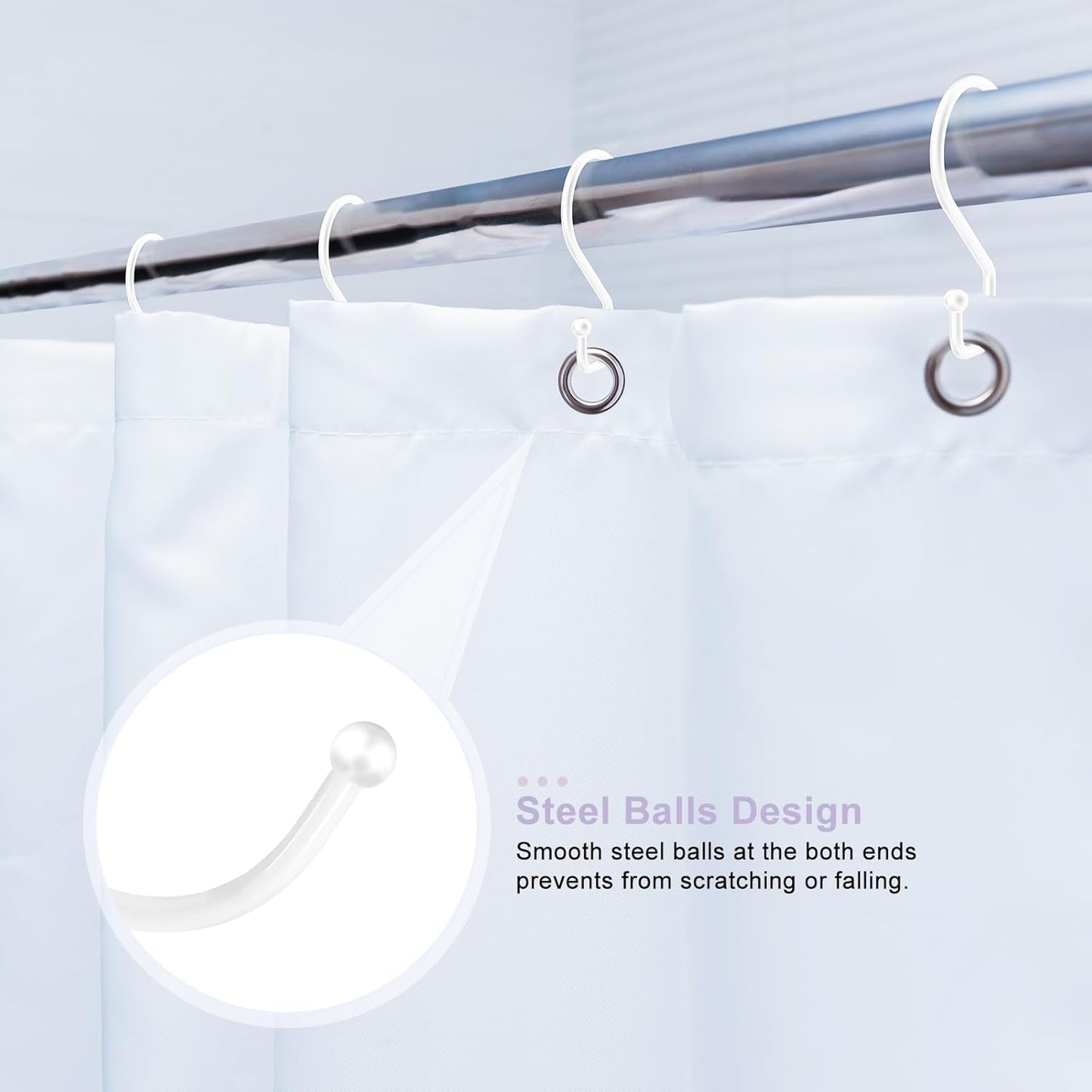 S Hooks, Small Metal S Hanging Hooks with 2 Shapes, Reversible, Heavy Duty, 3 Inch, White, 12 Pcs