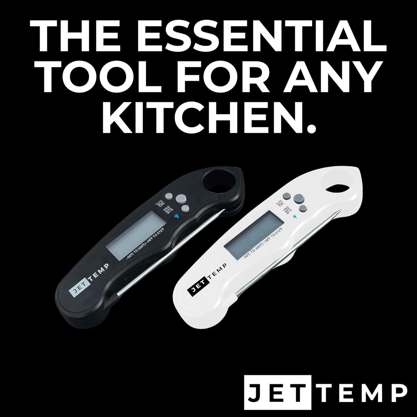 F1 Essential Kitchen Thermometer for Cooking, Grilling, BBQ, Smoker, Air Fryer, Candy, Oil Fry, Kitchen Food Probe, Backlit Display, Foldable, Water Resistant