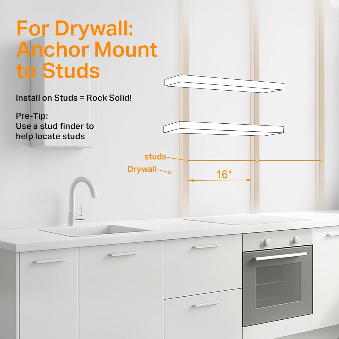 BAYKA Floating Shelves, 36" Wall Mounted Rustic Wood Shelves for Bathroom, Bedroom, Living Room, Kitchen, Office, Hanging Shelf for Books/Storage/Decor(Black,Set of 2)