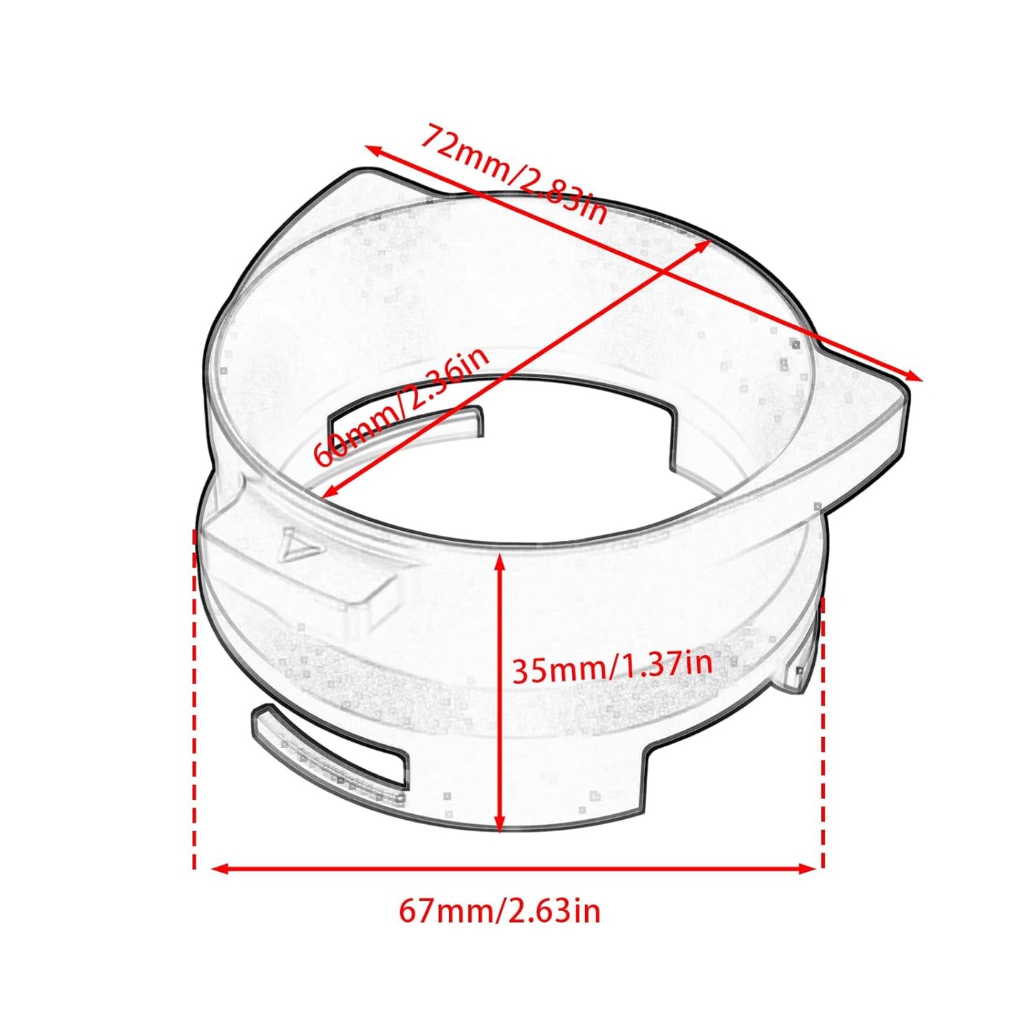 DIBTSA Espresso Dosing Funnel Compatible with Breville/Sage 54mm Portafilter, Aluminum Alloy, Silver
