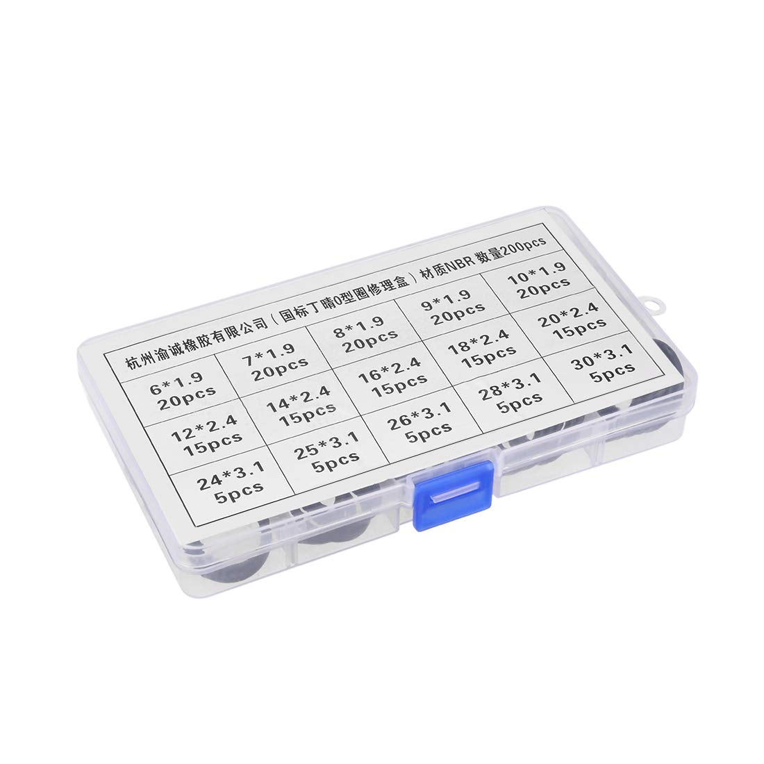 uxcell Nitrile Rubber O-Ring Assortment Kit 200 Pieces 15 Sizes Metric Sealing Gasket Set for Automotive Mechanic Plumbing, Black