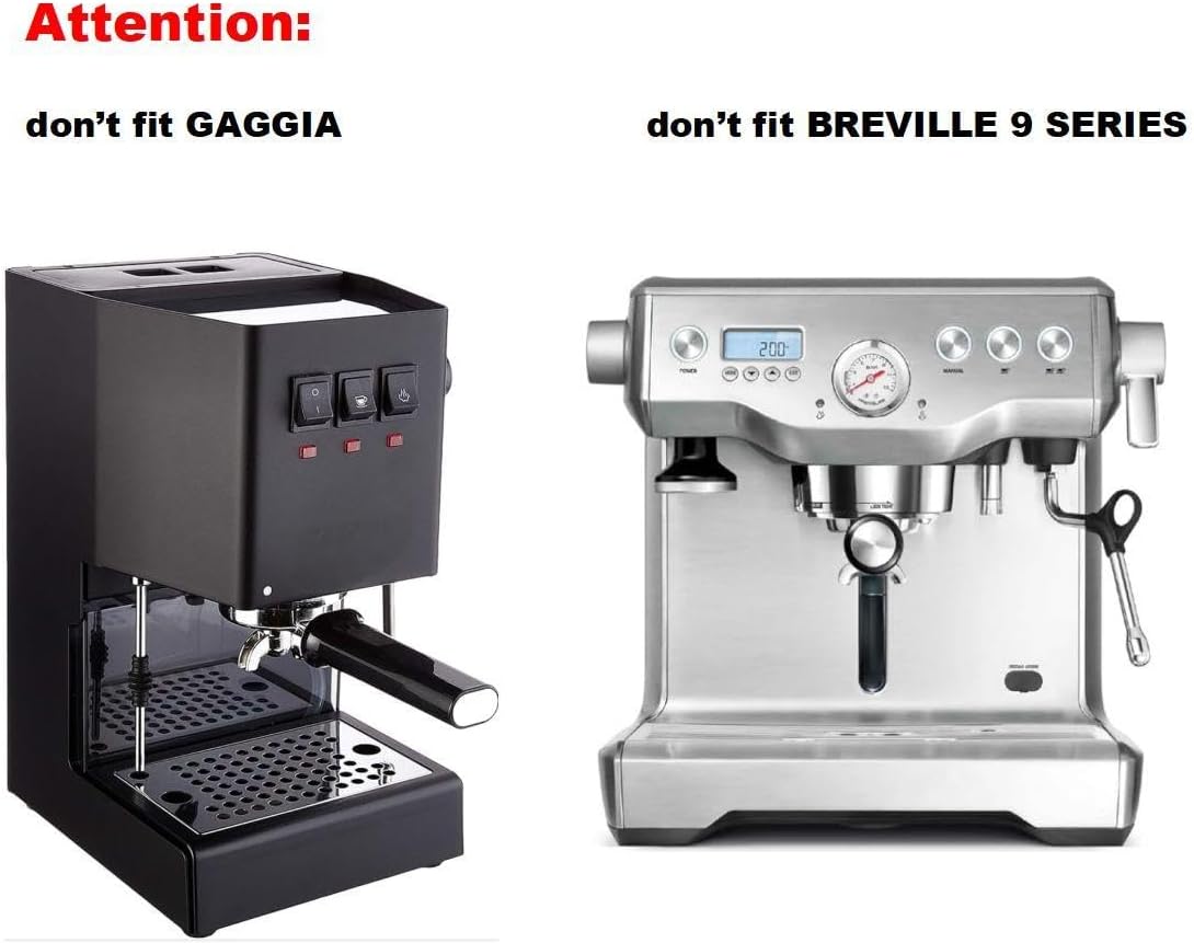 58mm 2 ears Bottomless Portafilter for E61, Flair 58, ECM, Rocket, Sanremo, Synesso, Slayer, VBM Espresso Machine Accessories Made of Stainless Steel and Solid wood