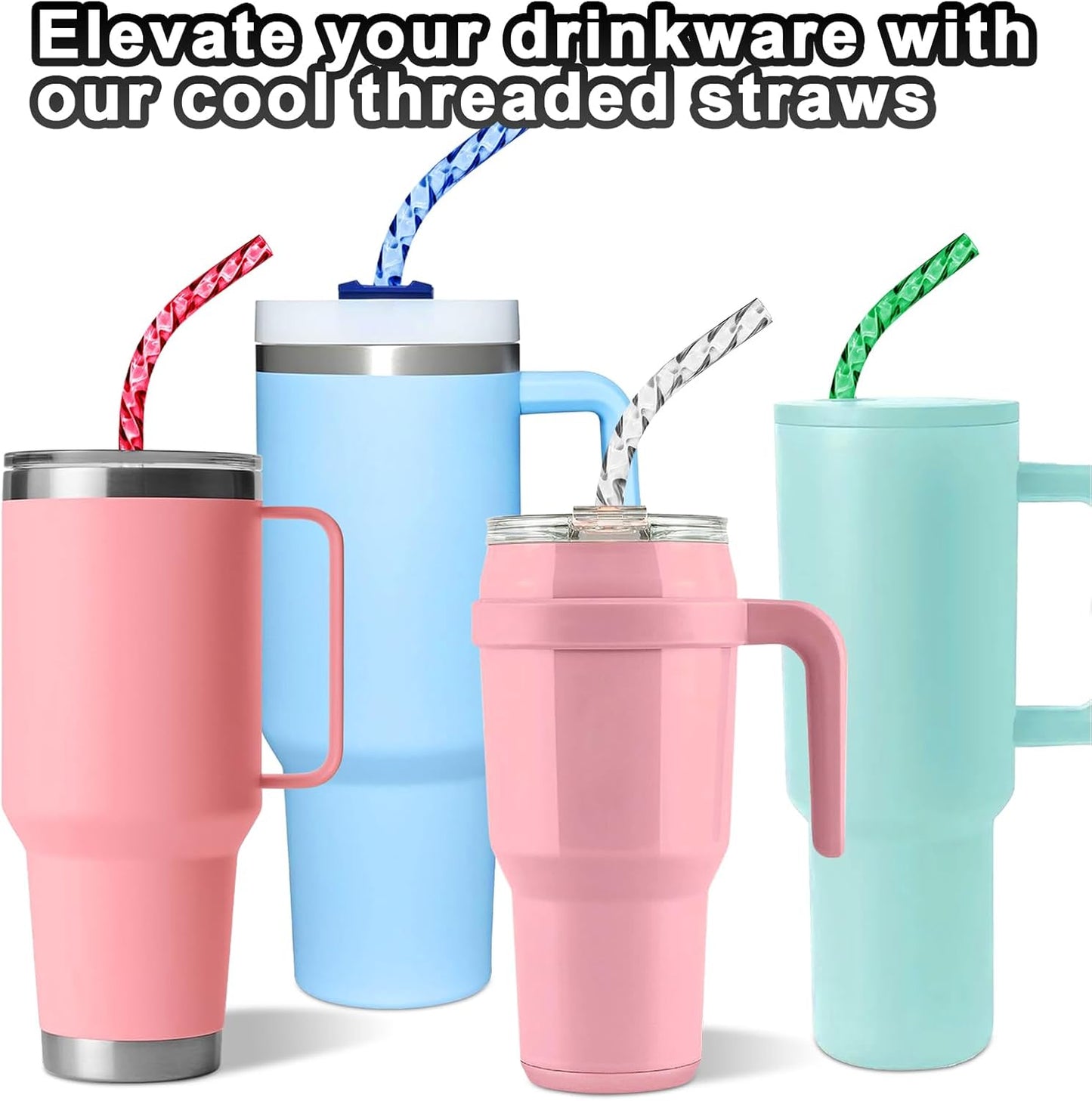 Reusable Straws for Stanley Cup Replacement,12 Inch Plastic Long Straw for 40 30 oz Tumbler,Colorful Hard Drinking Straws for Stanley,10mm Large Wide Water Bottle Straw for Stanley Cup Accessories