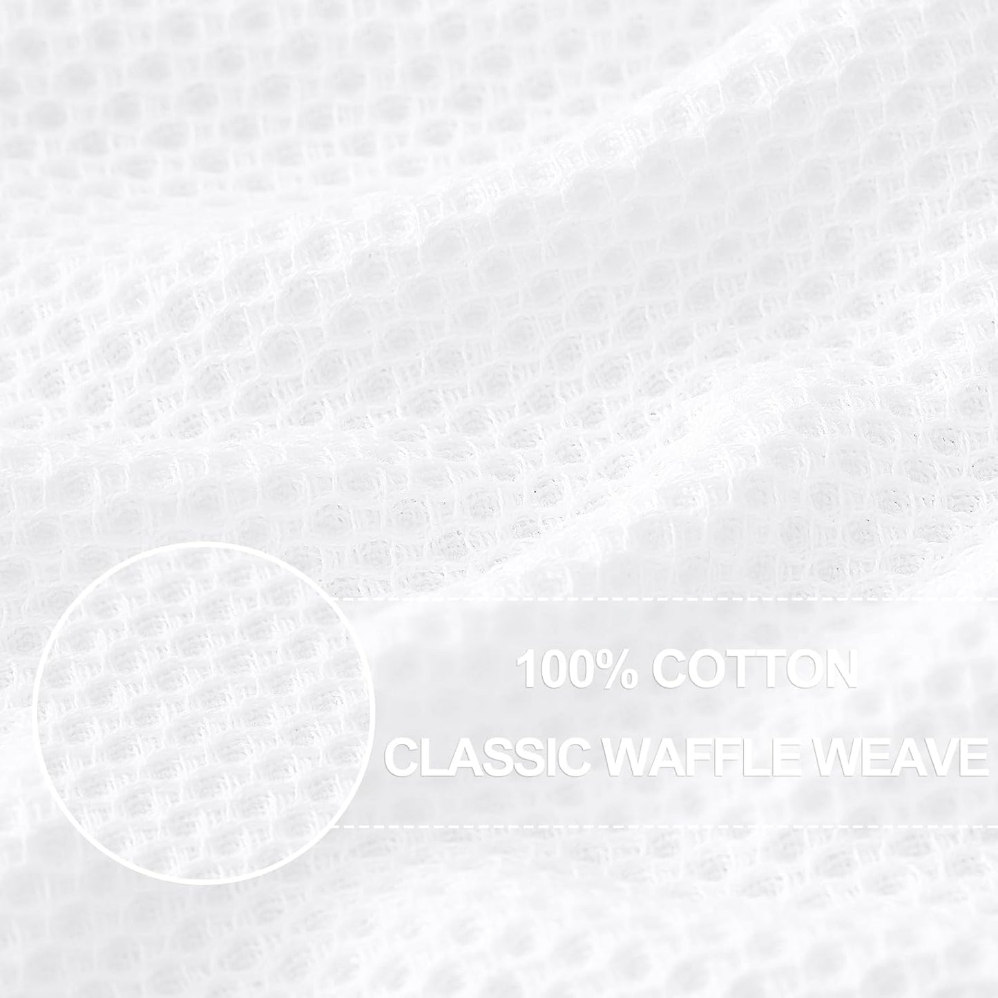 Homaxy 100% Cotton Waffle Weave Kitchen Dish Towels, Ultra Soft Absorbent Quick Drying Cleaning Towel, 13 x 28 Inches, 8-Pack, White