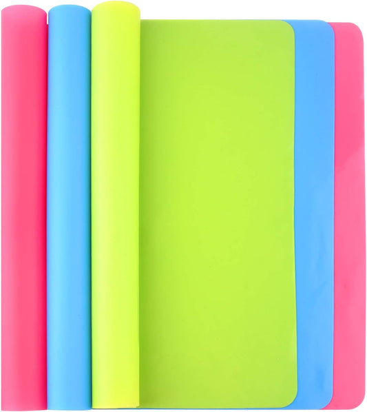 FEPITO 3PCS A3 Large Silicone Sheet for Crafts Jewelry Casting Molds, Multipurpose Silicone Mat, Reusable, Waterproof, Heat Resistant, Food Grade Placemat