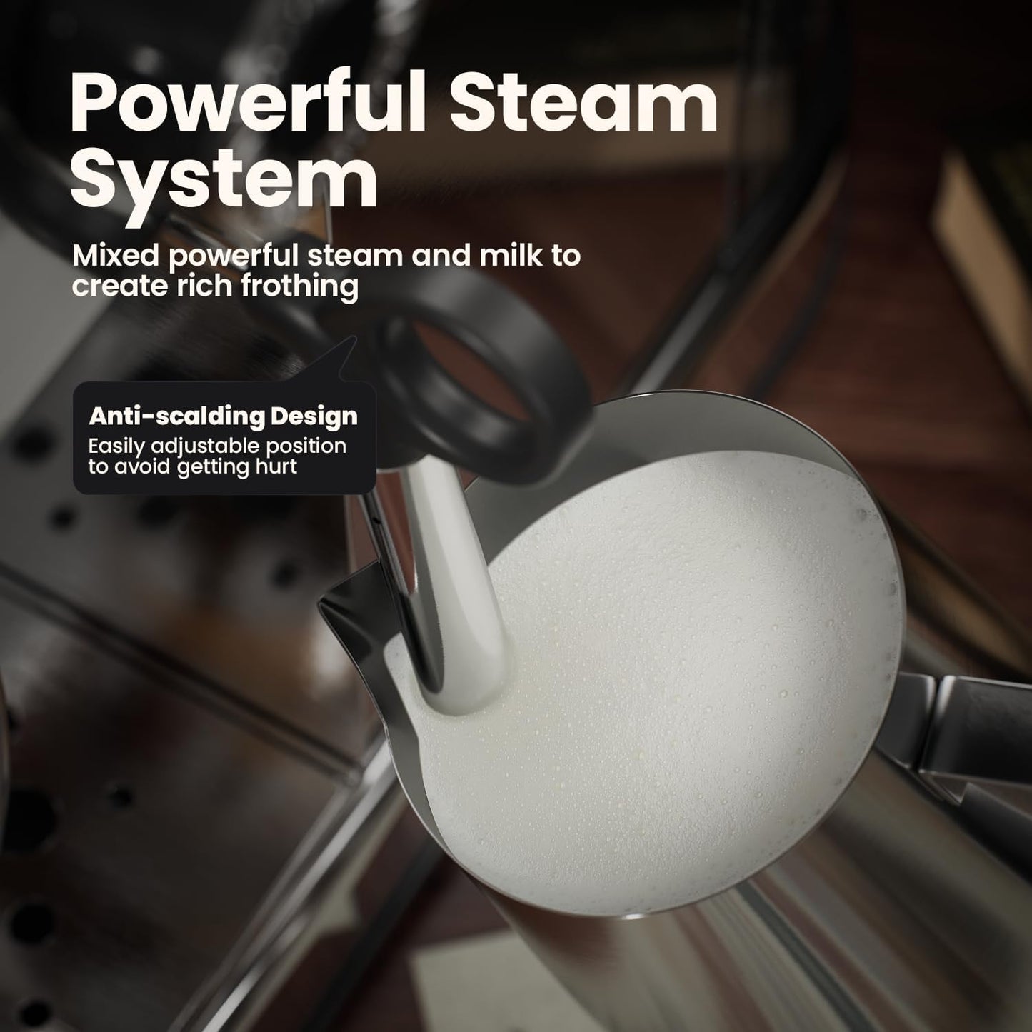 Espresso Machine - 20Bar Coffee Maker with Foaming Steam Wand: 1450W Compatible for Original Capsule & Ground, Single-Serve Espresso Maker with 35Oz Removable Water Tank for Latte, Kitchen