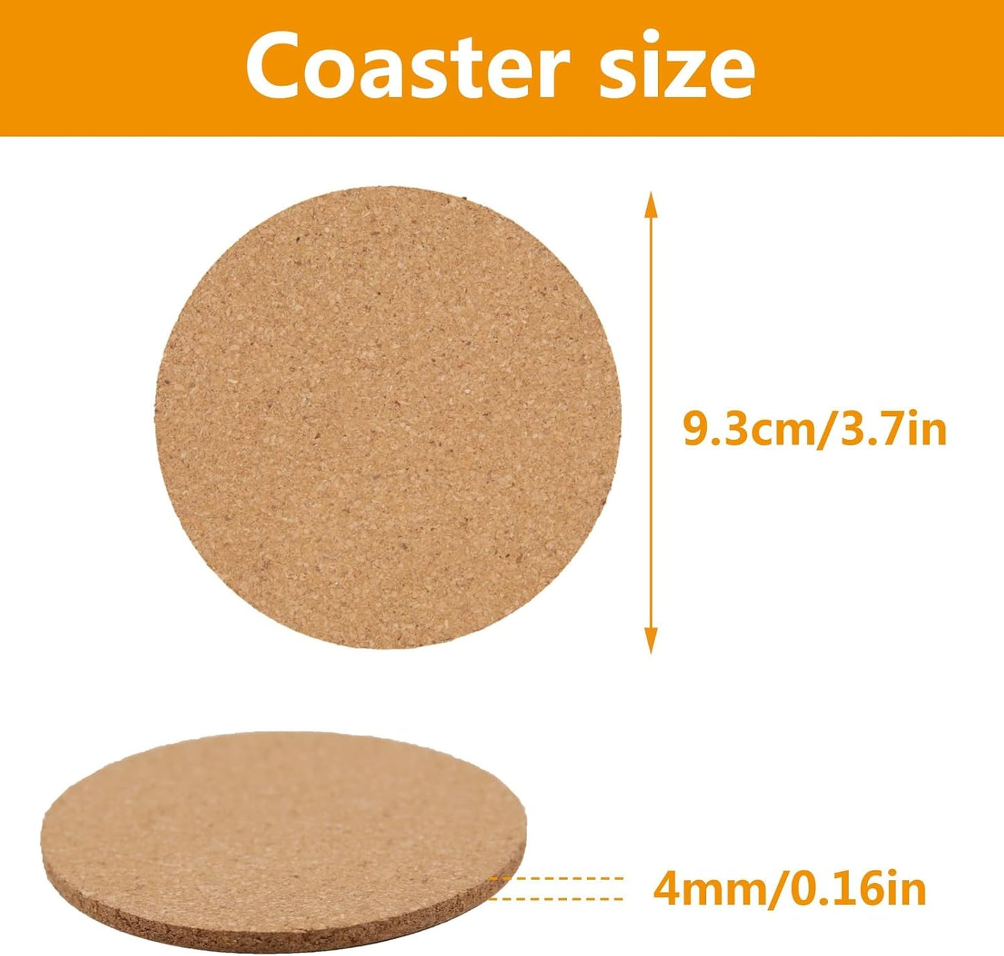 24 pcs Cork Coasters for Drinks, Bulk Blank Coasters DIY Crafts, Non-Slip, Heat-Resistant, Absorbent and Reusable Coffee Coaster for Home Tabletop Decoration