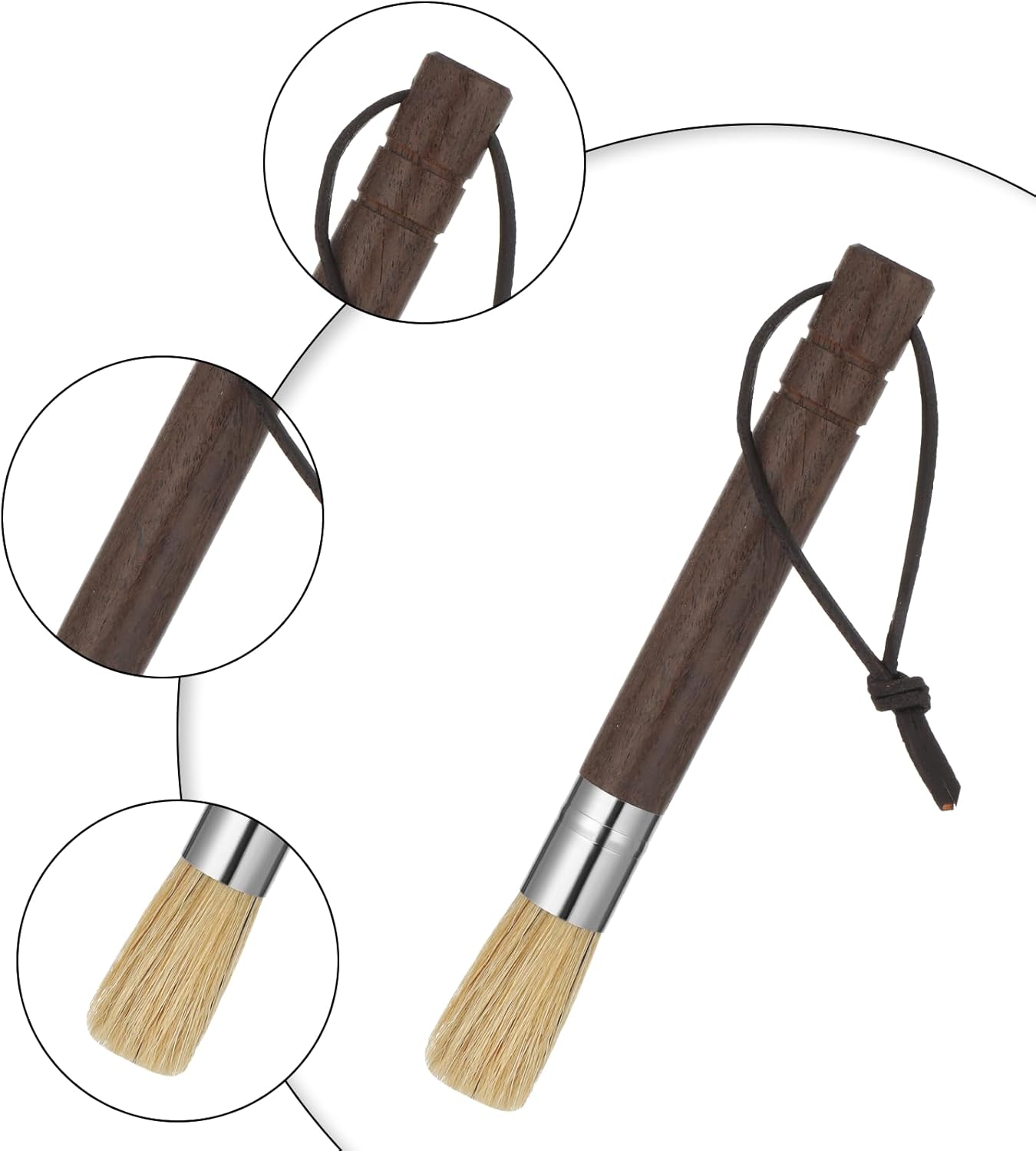 2 Pack Coffee Grinder Cleaning Brush, Coffee Brush with Wood Handle and Natural Bristles Brushes,Coffees Bar Accessories,Coffees Bar Espresso Grinder Brushes