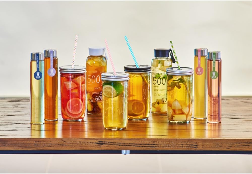 50 Pack Reusable Straws, BPA-Free, 9" Colorful Hard Plastic Stripe Drinking Straw for Mason Jar Tumbler, Family or Party Use with Cleaning Brush