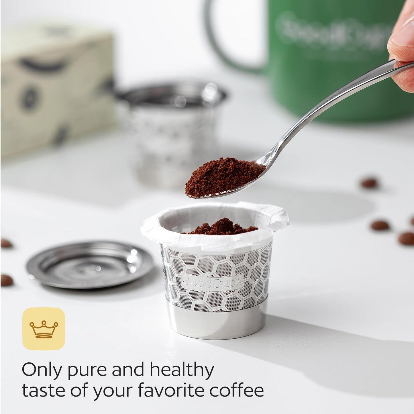 2 Stainless Steel Reusable K Cups for Keurig Coffee Makers - Compatible with K-Express, K-Elite, K-Classic, K-Mini, K-Mini Plus, K-Select, K-Cafe & K-Iced Brewers